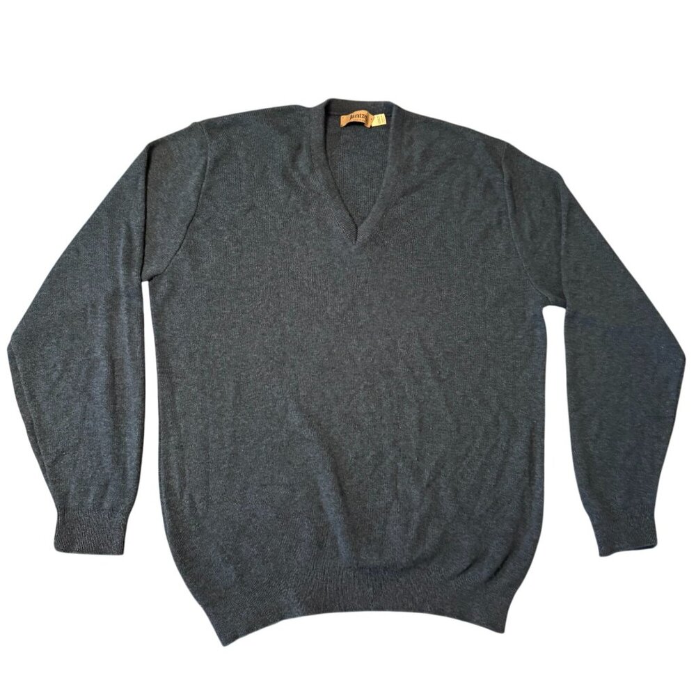 vtg‎ Jantzen Blue V-Neck Sweater 2XLT Classic Knit Pullover grandpa y2k 90's